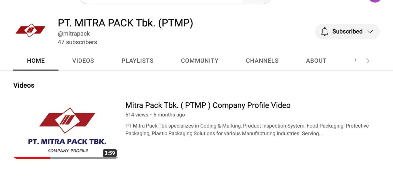 Youtube Channel Mitrapack